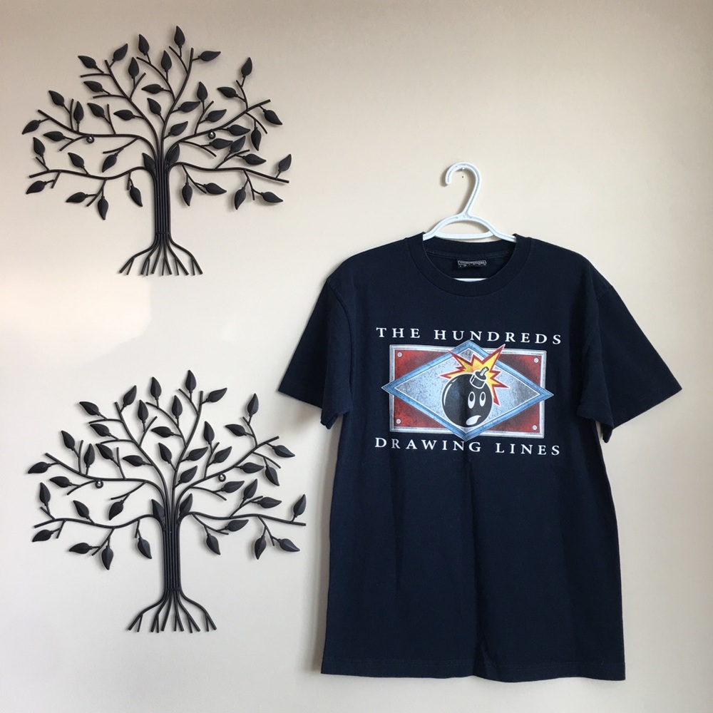 The Hundreds Drawing Lines Big Logo T Shirt Navy